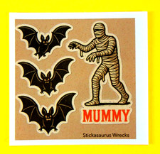 Vintage Style Halloween Bats Mummy Mini Sticker Sheet