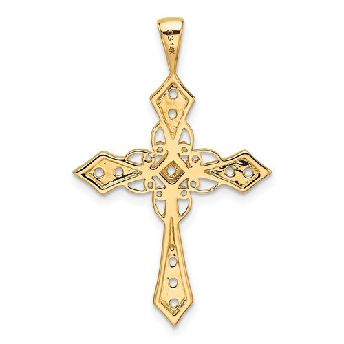 14k Diamond Cross Passion Pendant Mounting Bracelet Necklace - Picture 3 of 4