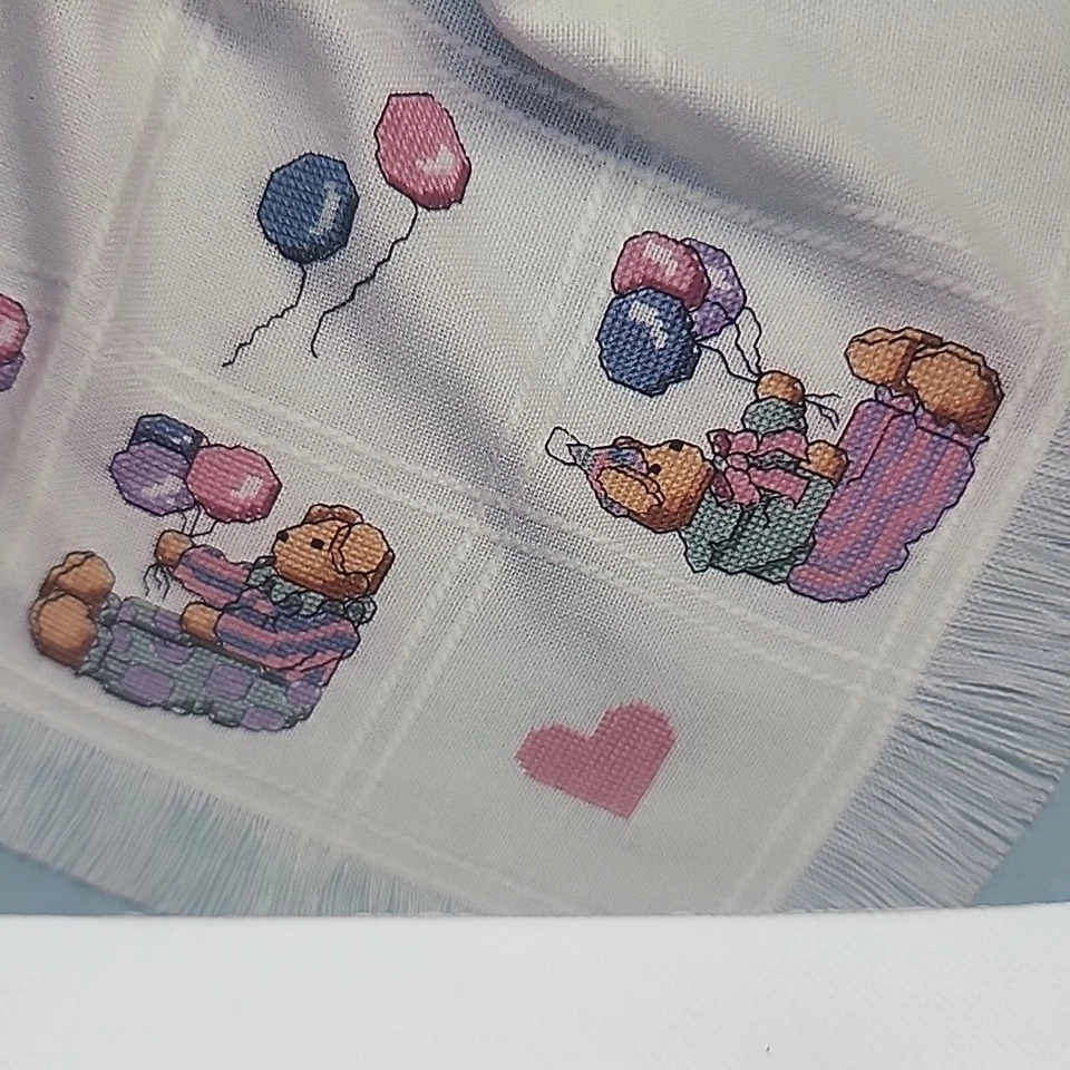 Banar Designs Clown Bear Baby Afghan Counted Cross Stitch Pattern Chart Balloons - Image 2 of 3