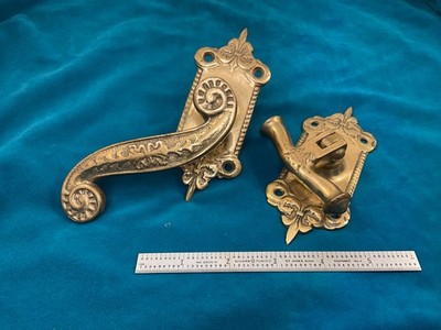 Vtg Brass Door Handles Hardware Train Sleeper Cabin   Vanderbilt Pullman ??