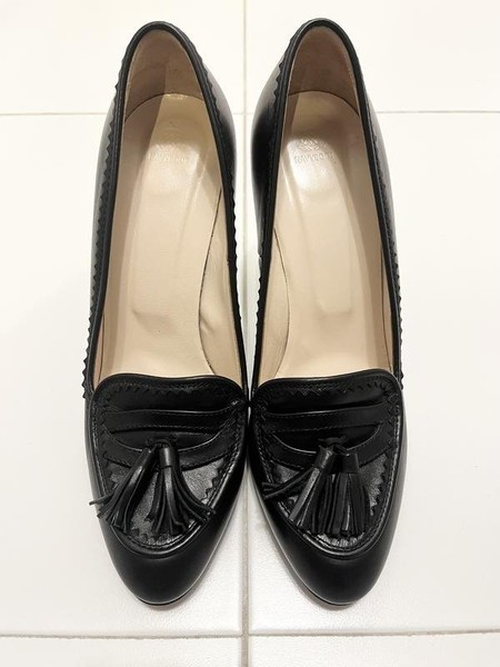 Women Navyboot Heels Black Leather 39.5