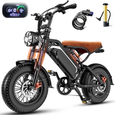 1200W 48V/18AH Electric Bike 16" Fat Tire Ebike E-Bicycle for Adults Disc Brake.