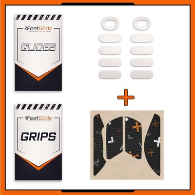 FeetGlide PTFE Mouse Skates & Grip Tape Bundle for HyperX Pulsefire Haste 2 Mini