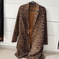 Leopard Print Long Line Jacket/ Coat As Owned And Worn By Trinny Size Small