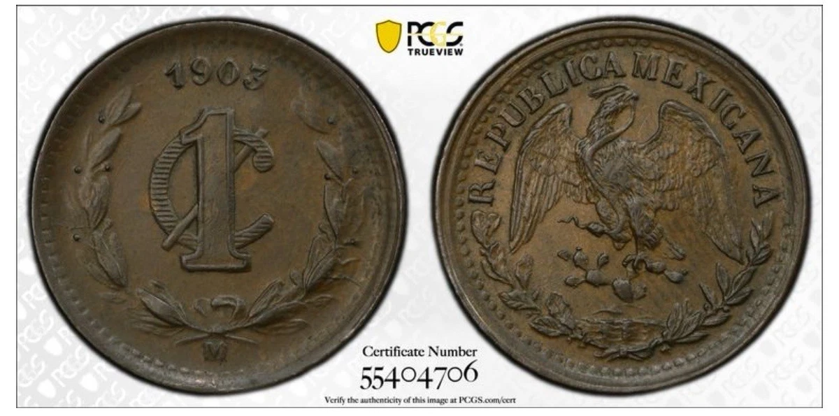 Uncirculated 1903 Year Second Republic of Mexico Coins (1867-1905