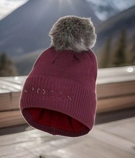 Schockemohle Baila Beanie Fleece gefüttert Bommel Reitsport Lux Sport Mütze Viskose