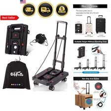 Folding Hand Truck Lightweight Dolly Utility Cart with 4 Swivel Wheels