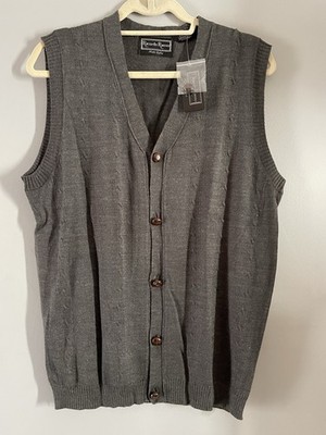 RICARDO RUSSO VEST GRAY  Large.  ACRYLIC VINTAGE NWT