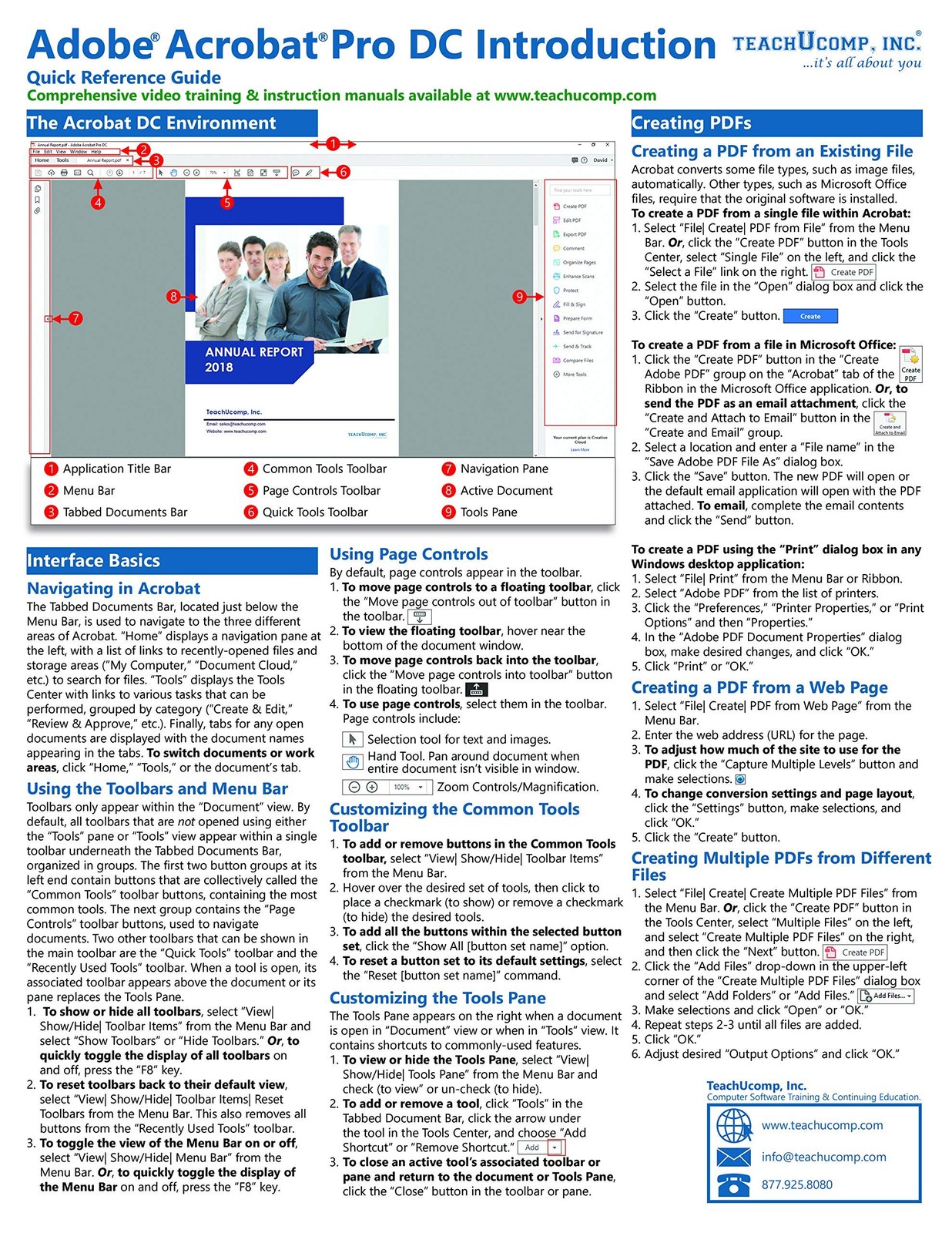 Adobe Acrobat Pro DC Introduction Quick Reference Training Tutorial Guide (C...