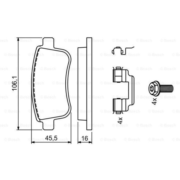 Bosch BremsbeläGe Bremsbelegsatz Hinten FüR Renault ScéNic III Megane IV-image
