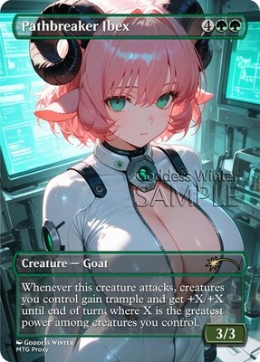 MTG - Pathbreaker Ibex - Fanart Borderless Style - EDH / Playtest