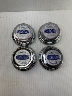 4x NEW Cragar 14'' 15'' 5 Lug 470 471 Star Wire Wheel Chrome Center Caps A-6026115