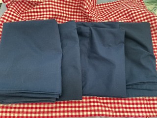 Four navy blue poly cotton pillowcases from Jonelle