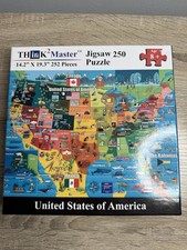 ThinkMaster USA Map Jigsaw Puzzle 250 Pieces Educational States Kids