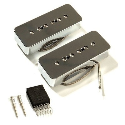 Chrome P90 Soap Bar Alnico  5 Pickups LP Guitar Neck+ Bridge Pickups Set SHIP