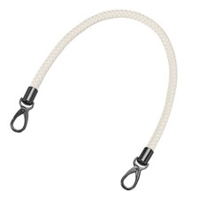 60cm Short Leather PU Braided Purse Replacement Handle - Beige White, Black