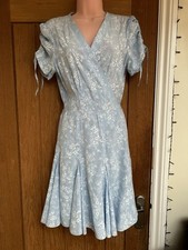 Polo Ralph Lauren Crisp Light Blue Floral Print Wrap Dress Size UK 12, Size US 8