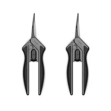Curved Pruning Shears 2-Pack, Stainless Steel Blades for Gardening  Hydroponics