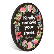 Kindly Remove Your Shoes Sign, Please Take Off 4x5 inches, Multicolor