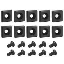10Pcs 3030 EU Standard Aluminum Profile End Caps with Screws, Black 30 x 30mm