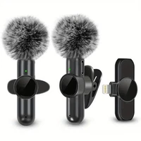 Wireless Lavalier Microphone Mini Clip‑On Mic for iPhone Android Video Recording