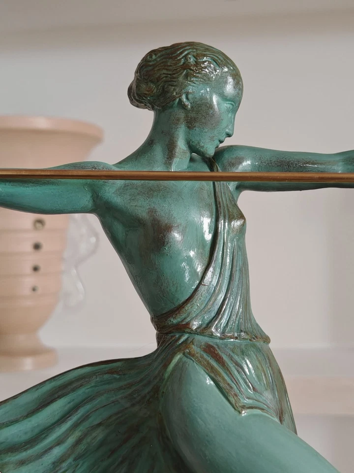 Sculpture Statue Art Deco Femme Antiope Par Fayral Pierre Le Faguays Le Verrier - Photo 2/4