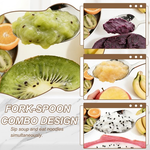 8Pcs Stainless Steel Spork, 5.9" Spork Fork-Spoon Combo for Dessert, Purple - Afbeelding 6 van 6