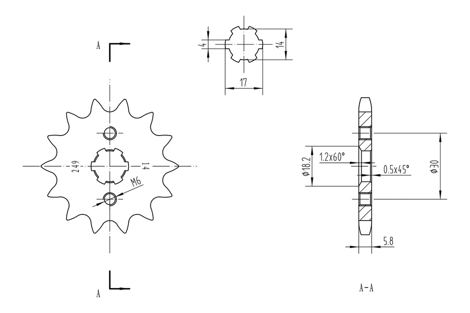 For Honda Grom 125 2014-2018 BikeMaster 965425 420 Series Sprocket Foto 2 de 2