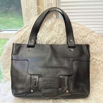 KATE SPADE New York Savona Paige Black Leather Hobo Tote Bag Medium Zip Top
