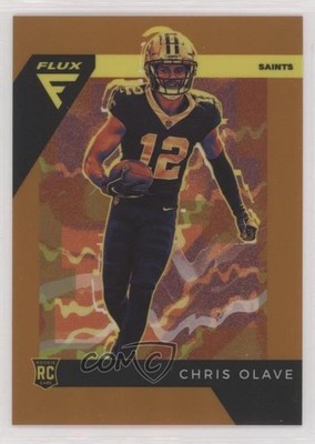 2022 Panini Chronicles Flux Rookies Orange Prizm 18/75 Chris Olave #FX-7 RC 03rx