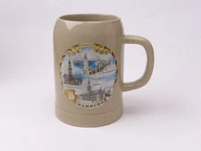 Vintage German Beer Stein Mug Half Liter 0.5 L Germany Cities Hamburg