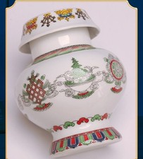 Ceramic Tibetan Eight Auspicious Symbols Vase Wealth God Offering Bottle