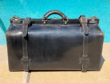 Antique Gladstone /Doctors Leather Large Bag K. Kaufmann Rare