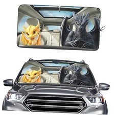 Cute Couple Dragon Windshield Sun Shade for Car SUV Size M 01. Couple Dragon