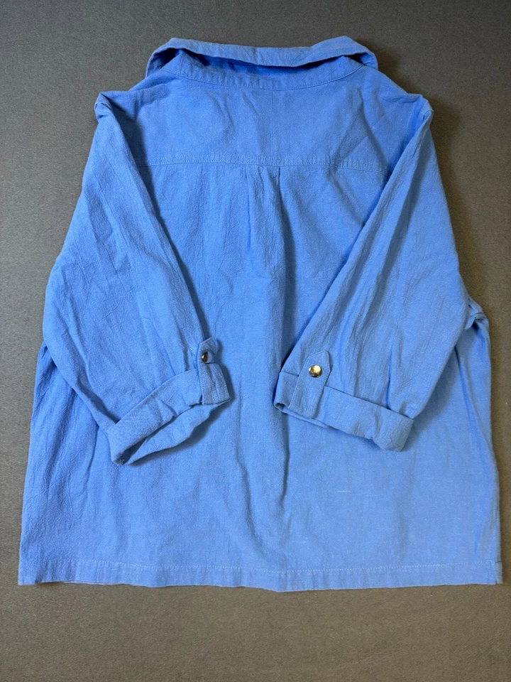 Chaqueta Cárdigan Onque Informals Abotonada Media Manga Algodón Azul Mujer Talla XL Foto 2 de 4