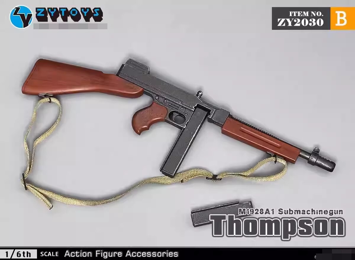 ZYtoys M1928 A1 1/6 Thompson Submachine Tommy Gun Model for 12