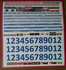 IMS 1/32 SLOT CAR SPONSOR & LETTER DECAL VINYL BLUE NEW SCALEXTRIC