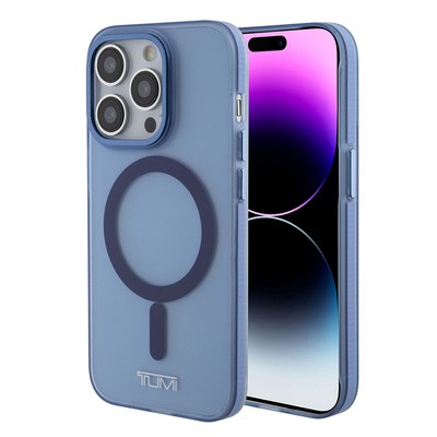 Magsafe kompatible Frost Backcover Transparent für iPhone 15 Pro - Blau