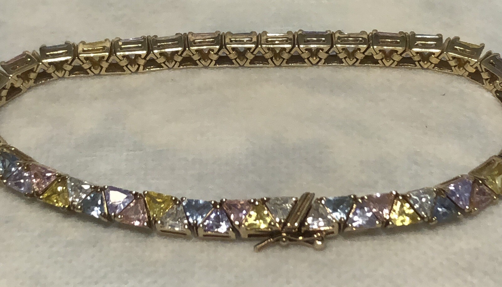 Silver Bracelet Multi- Colored Cubic Zirconia Sto… - image 11