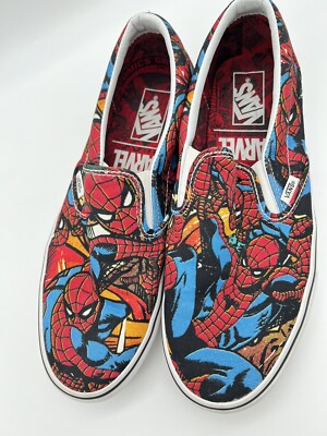Vans X Marvel Spider Man Slip On Sneakers Mens Size 10 Streetwear