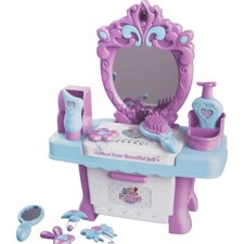 MAKE-UP DESSING TABLE SET DRESSER MIRROR ACCESSORIES GIRLS KIDS TOY XMAS GIFT