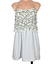 URBAN OUTFITTERS Silver Formal Mini Dress Sz S Sleeveless Beaded SILENCE + NOISE