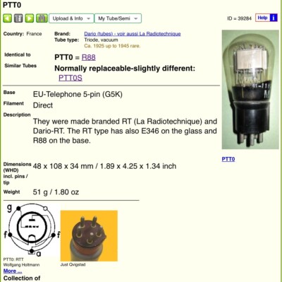 PTT2S / R111S / BAS RADIOTECHNIQUE Tube