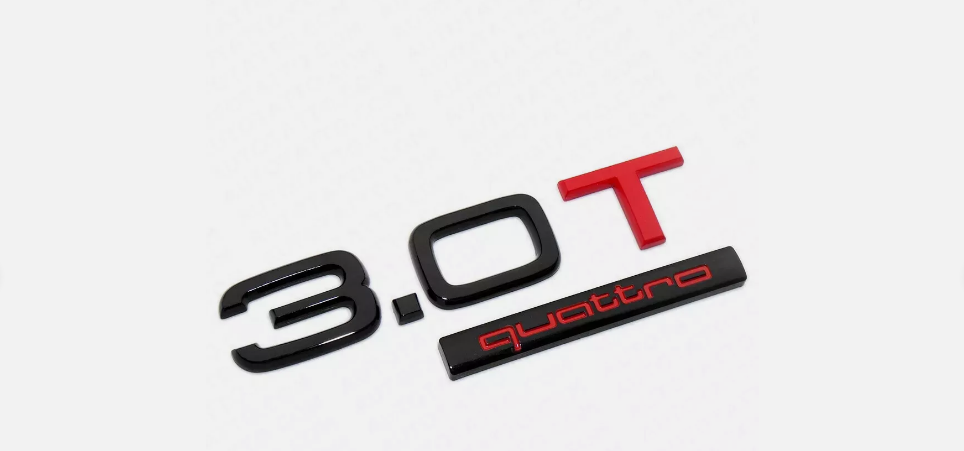 04-22 Rear Trunk Deck Lid 3.0T Quattro Nameplate Emblem Logo Badge For Audi RED