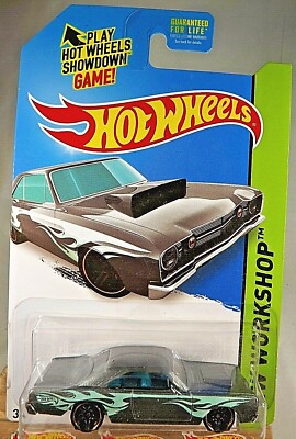2014 Hot Wheels #211 HW Workshop-Heat Fleet '68 DODGE DART Gray Variant wBlkPR5s