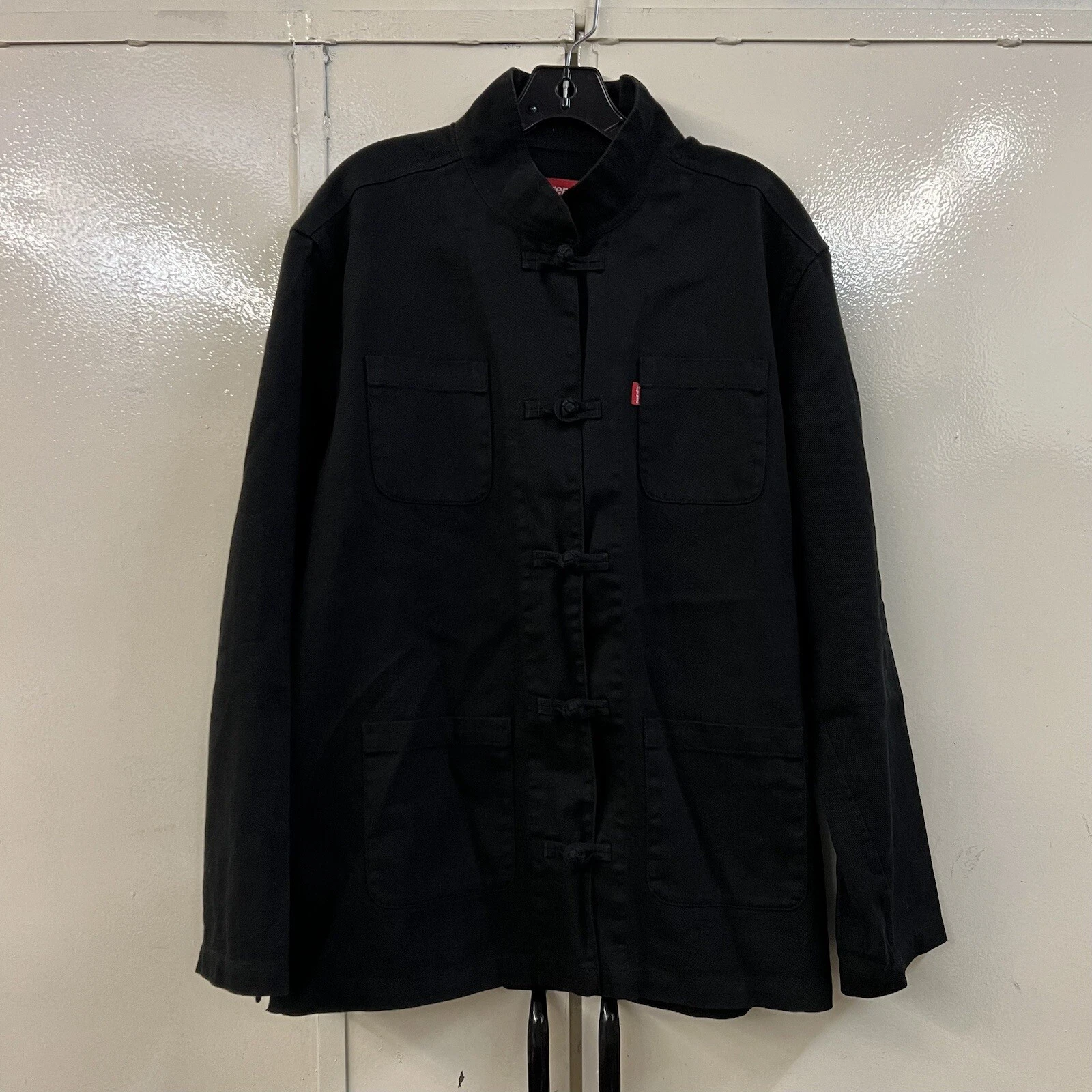 Veste d'occasion SS14 Supreme Kan Fu noire 2014 coton original vintage mandarin