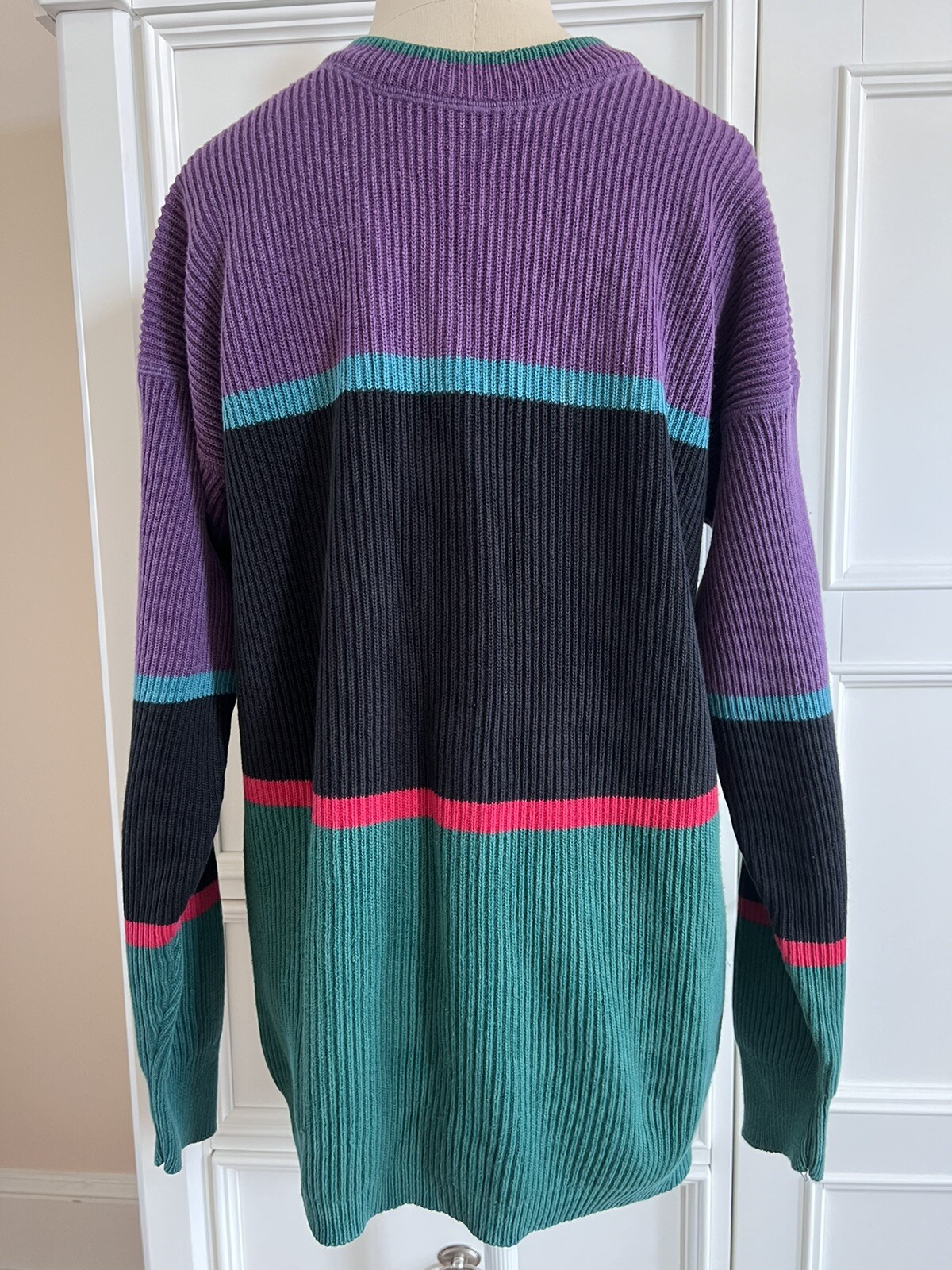 Vintage EDDIE BAUER MENS SWEATER COLOR BLOCK STRIPED… Gem