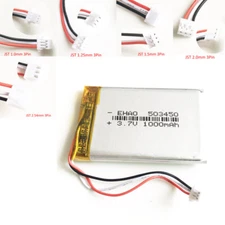 3.7V 1000mAh Li-po Rechargeable Battery 503450 JST 3Pin plug 1.0/1.25/2.0mm/2.5