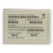 NEW Symbol OEM BTRY-MC3XKAB0E 2740mAh Battery for Symbol MC3000/MC3100 Single
