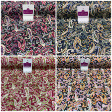 5,99&pound; Paisley 100% Baumwolle bedruckt Kleid Basteln Stoff 150cm breit M1736